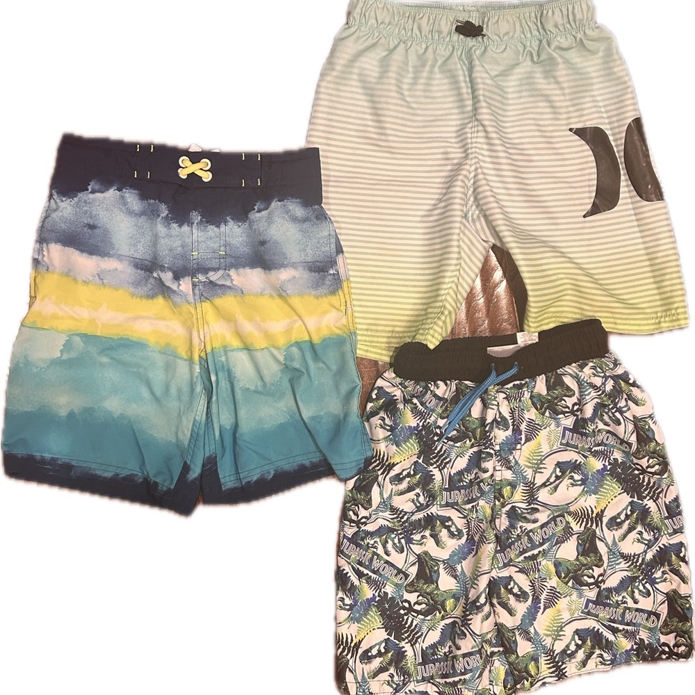 3 pairs-Jurassic World Boys Swim Shorts & wonder nation multi color & Hurley